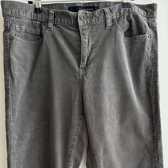 Calvin Klein Jeans Gray Corduroy Straight Leg Pants, Size 12 - Picture 2 of 15